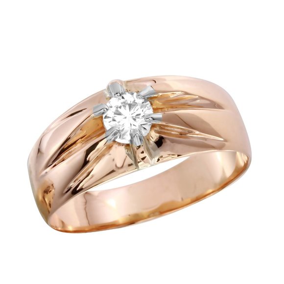 14KT Rose Gold 0.27ctw Diamond Solitaire Ring Size 6.5